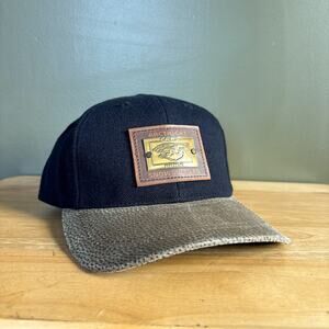 Vintage Arctic Cat Snowmobiles 90s Metal Patch Black Strapback Hat